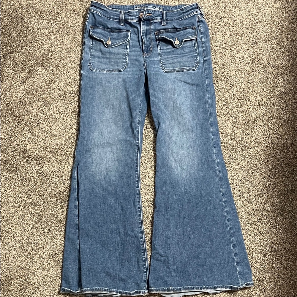 American Eagle Outfitters Blue Wide Leg Jeans
